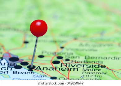 Anaheim Pinned On A Map Of USA
