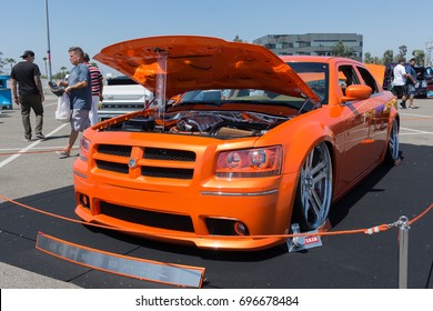 Anaheim, USA - August 13, 2017:  Dodge Charger On Display During DUB Show Tour - Angel Stadium.