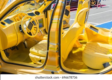 Anaheim, USA - August 13, 2017:  Dodge Charger On Display During DUB Show Tour - Angel Stadium.