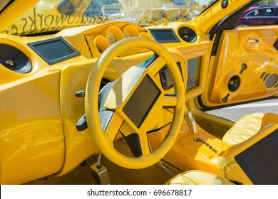 Anaheim, USA - August 13, 2017:  Dodge Charger On Display During DUB Show Tour - Angel Stadium.