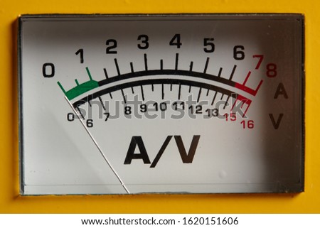 analog ammeter and voltmeter. close up. measuring equipment.