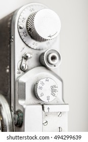 Analog camera shutter speed limb. Close-up view of detail