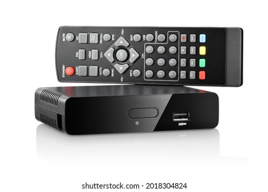 Analog To Digital Converter With Remote Control Isolated On White Background