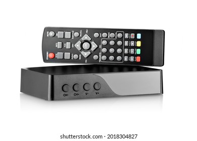 Analog To Digital Converter With Remote Control Isolated On White Background