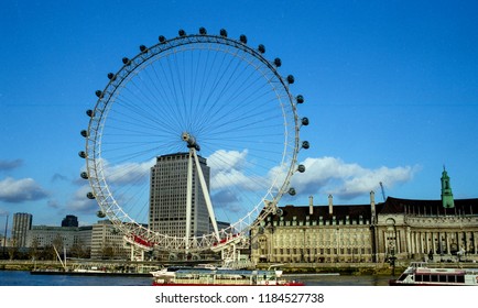 Analog Reel Image Of The London Ferris Wheel.