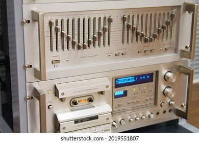 An Analog Stereo Equalizer And A Cassette Stereo Analog Deck In A Low-current Rack.