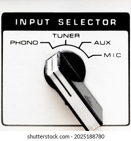An analog style input selector, as often found on cassette and reel to reel recorders