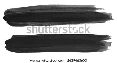 Analog touch material. The texture of the black brush is beautiful. Watercolor brush stroke pattern. Brush set. Original work. 