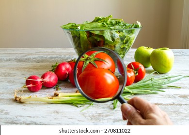 Analysing food, pesticides free vegetables