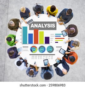 Analysis analyzing information bar graph data concept
