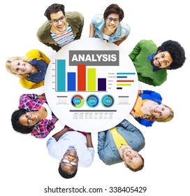 Analysis analyzing information bar graph data concept