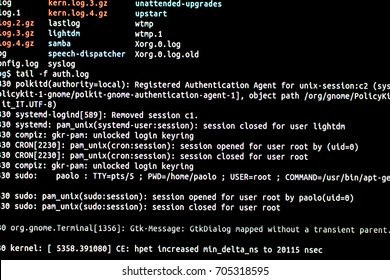 Analysis Of Authentication Log Files In An Operating System. Ssh Connection Through A Terminal To Test Intrusion In An Operating System