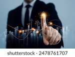 Analysis finance grow graph and market  investment. Financial  business plan,earnings,sale and strategy. Stock market chart, exchange financial growth diagram.