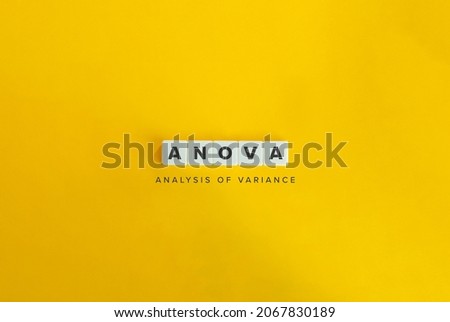 Analysis of Variance (ANOVA) Banner. Block letters on bright orange background. Block letters on bright orange background. Minimal aesthetics.