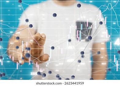 Analyst Interacting with Stock Market Data Visualization