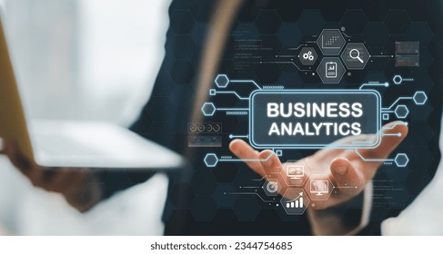 Analyst working with business analytics and data management system on hand, make a report with KPI and metrics connected to database.Corporate strategy for finance, operations, sales, marketing