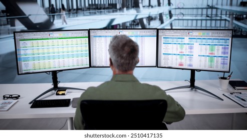 Analyst Working With Spreadsheet Business Data On Computer - Powered by Shutterstock - Get 15% off with code: PIKWIZARD15