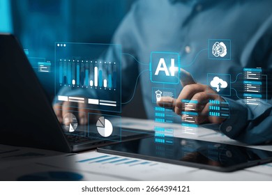 Analysts use computers to analyze data using AI technology to run data analysis tools. Chatbots chat with AI to help them build, code, train AI, or analyze big data with fast, cutting-edge technology.