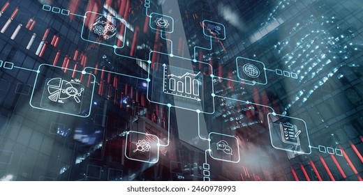 Analytics Finance and Business concept. Big data analytics and business intelligence BI.