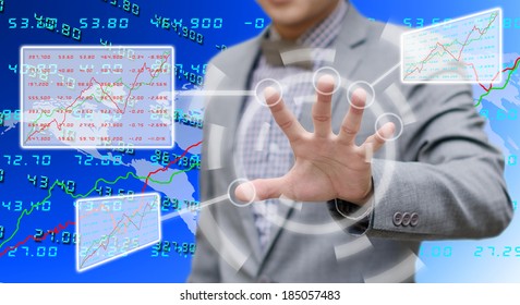 Analyzer working with touch screen on virtual board