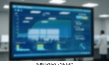 Analyzing Data ScientistTechnician monitors data visualization on screen in lab.