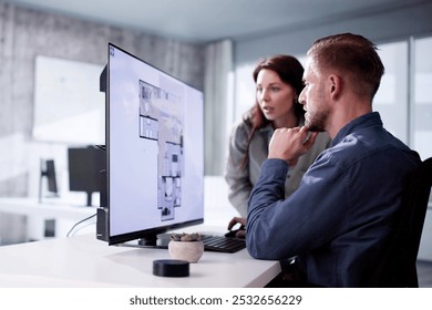 Analyzing House Floor Plan On Digital Tablet: African-American Architect Renovating Hybrid Property For Real Estate Business With Designer. - Powered by Shutterstock