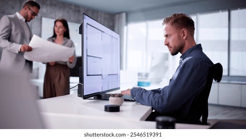 Analyzing House Floor Plan On Digital Tablet: African-American Architect Renovating Hybrid Property For Real Estate Business With Designer. - Powered by Shutterstock