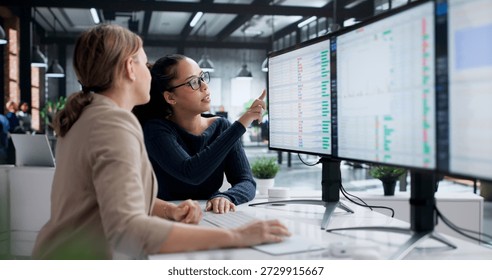 Analyzing Medical Data On Computer, Woman Coding For Healthcare Industry.