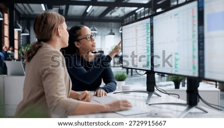 Analyzing Medical Data On Computer, Woman Coding For Healthcare Industry.