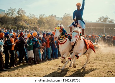 Anandpur Sahib, Punjab / India - March Friday 2019: This photo was taken at the annual fair of Hola Mohalla celebrations. 