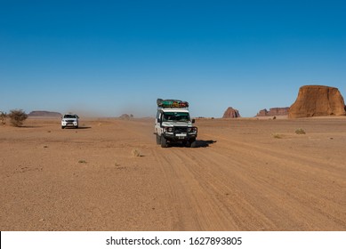 Ancars Driving Through The Sahara Desert, Chad, Africa.