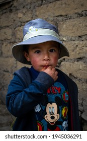 Ancash, Perú - September 21, 2018: Portrait Of A Peruvian Boy. 