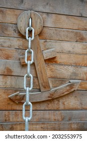 Anchor And Chain On Wooden Play Park  Equipment For Children