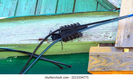 Anchor Clamp For Wires, Connecting An Electric Cable To A Country House, Cottage, Old Wiring. Safe Connection Of Light.