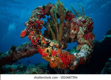 The Anchor From A Royal Navy Vessel Sunk In 1801 In Sint Maarten, Dutch Caribbean