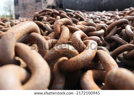 Anchor rusty boat chain close up 