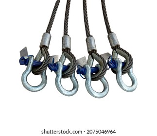 Anchor Shackle With Wire Rope Sling For Lifting On White Background