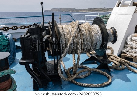 Anchor winch on the foredeck