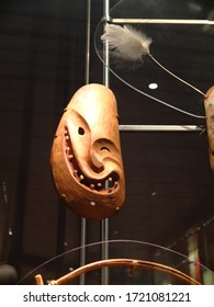 Anchorage, Alaska - USA - 15th September 2018: Alaskan First Nations' Traditional Mask In Anchorage Museum