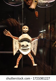 Anchorage, Alaska - USA - 15th September 2018: Alaskan First Nations' Traditional Mask In Anchorage Museum