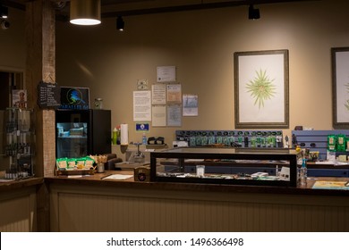 Anchorage, Alaska/United States – 09/02/2019: The Interior Of Tundra Herb Company, A Cannabis Dispensary In Anchorage.