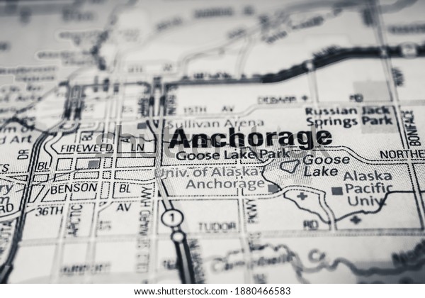 Anchorage on USA travel map
