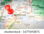 Anchourage on USA map background
