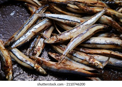 Anchovies Cooked In A Grill Pan