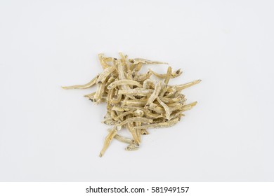 Anchovy (ikan bilis), isolated on isolated white background