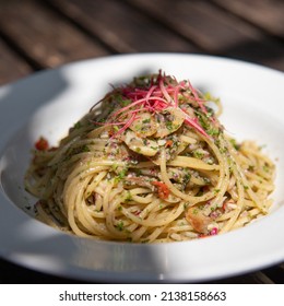 Anchovy Pasta In A Plate