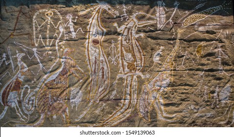 ancient Aboriginal rock painting - Australia