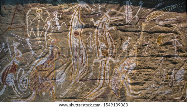 ancient Aboriginal\
rock painting -\
Australia
