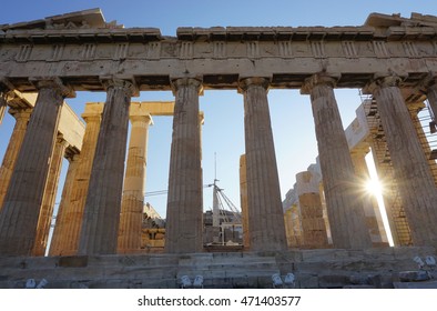 The Ancient Acropolis in Athens, Greece