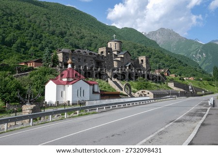 The ancient Alan Assumption Monastery, Upper Fiagdon. Republic of North Ossetia-Alania. Russia